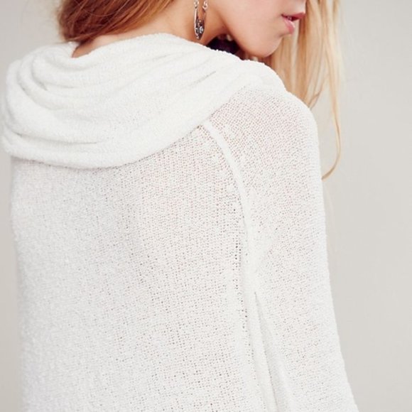 Free People Ivory Slouchy Cowl Pullover Sweater - Picture 3 of 16